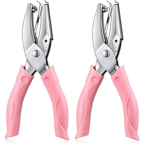 4 Paper Punch Plier Scissor Single Hand Hole Office Metal Puncher