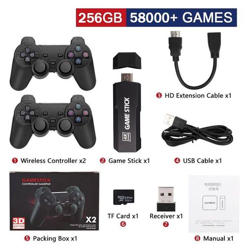 Generic GD10 Video Game Stick 4K Console 2.4G Double Wireless Controller  40000 Games 128GB Retro Games for PS1/GBA Boy mas Gift