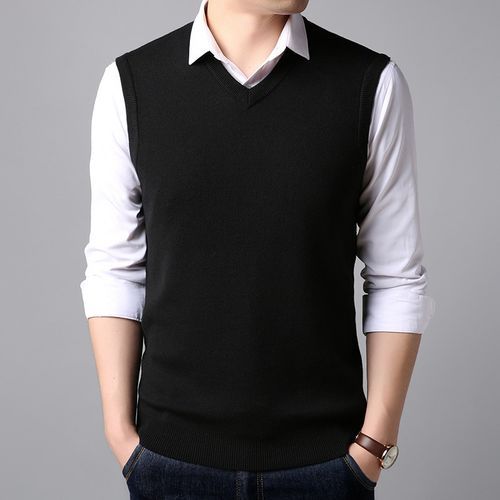 Fashion 2022 Men's T Shirt Vest V-neck Sweater Middle-aged And Old T-shirt  For Male | Jumia Nigeria