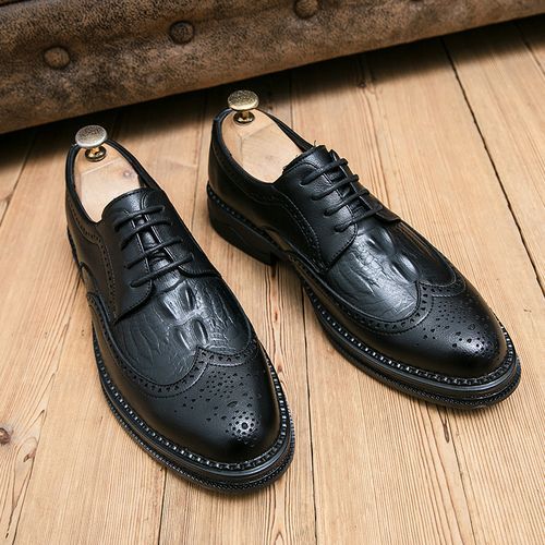 Fashion Italian Luxury Quality Men's Lace Up Brogue Oxfords Men Casual ...