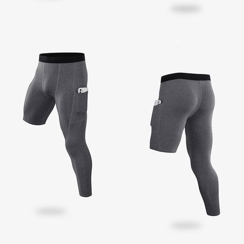 Generic Men's One Leg Compression Pants 3/4 Single Leg Tight Basketball  Sports Pants