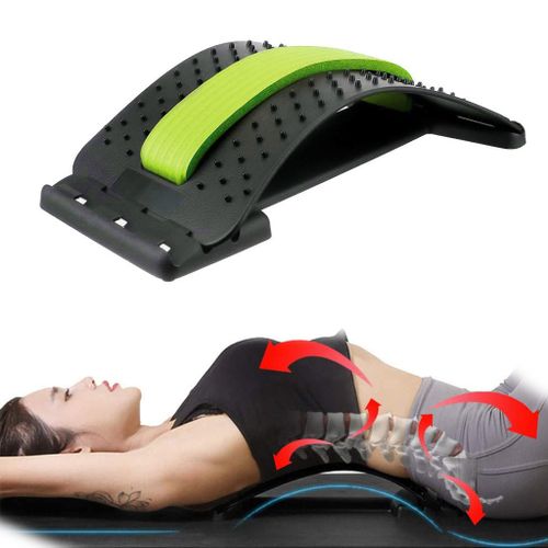 Generic 1pc Back Stretch Equipment Magic Stretcher Fitness Lumbar Support  Relaxationne Pain-Green