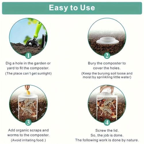 Generic 1 underground ea-rthworm compost bin, suitable for small potted plants and gardens - image 5
