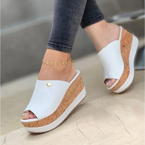 Fashion Women Wedge Slippers Peep Toe Platform Women Shoes 2022 Fashion  Summer Sandals Outdoor Casual Ladies Flip Flops Sizes 35-43-White