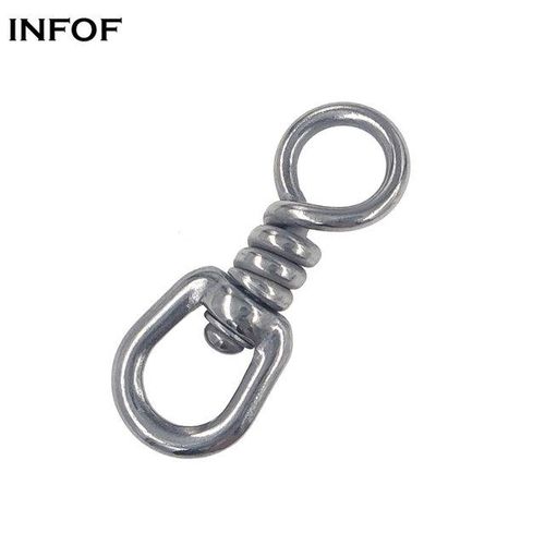 Generic 2-3pcs Stainless Steel Fishing Swivel Hook Lure Fishing Connector  High Strength For Tuna Longline Saltwater Fishing Accessories