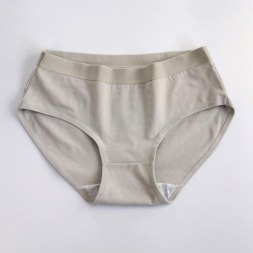 product_image_name-Fashion-Women's Nude & Ash Cotton Underwear Panties 95% Cotton 5% Spandex Seamless Mid-Waist Briefs-6