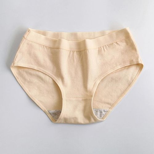 product_image_name-Fashion-Women's Nude & Ash Cotton Underwear Panties 95% Cotton 5% Spandex Seamless Mid-Waist Briefs-7