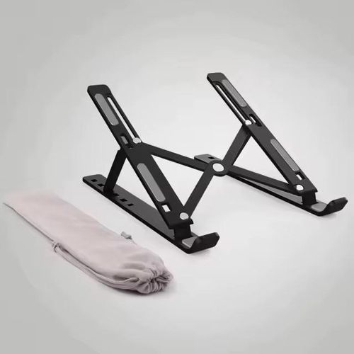 product_image_name-Generic-Adjustable Laptop Stand – 10-Level Ergonomic Height – Foldable & Portable Notebook Holder for MacBook, Tablets, and All Laptops + Free Storage Bag(Hardened Plastic)-1