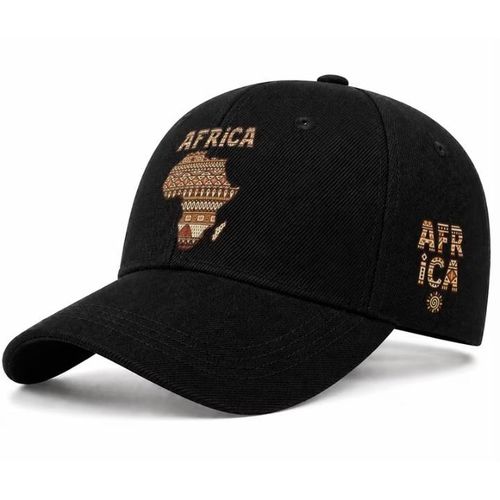 Fashion Proud African Map Design Face Cap: Black