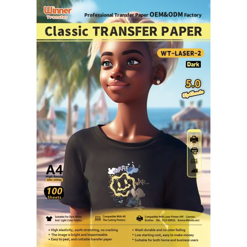 WinnerTransfer A4 100Sheets Printable Heat Transfer Paper for T