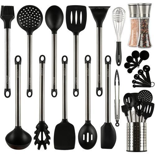 Silicone Spaghetti Spoon Black - Function Junction