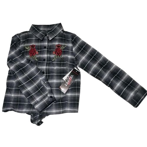 product_image_name-Pink Velvet-Girls Booton Down Shirt-1