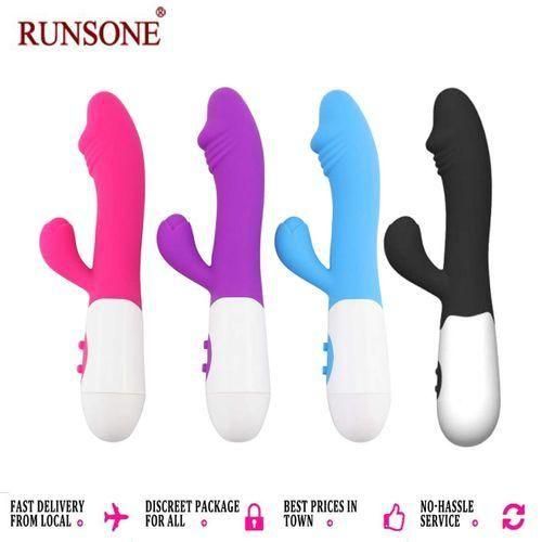 product_image_name-RUNSONE-Womens Upgraded Vibrator Powerful G Spot Silicone Dildo 10 Modes Adult Personal Wand Handhold Massager Quiet Vagina Clitoris Stimulator 2 Motors Multispeed Rabbit Masturbations Vibe Best Seller Female Sex Toy-1