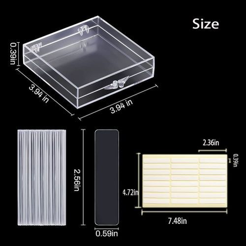 6 Pcs Press On Nail Storage Box With 15 Pcs Adhesive Double Sided Tape  Artificial Nail Display Storage Box Acrylic Nail Box Organizer Case  Transparent Nail Packaging Boxes For Nail Salon