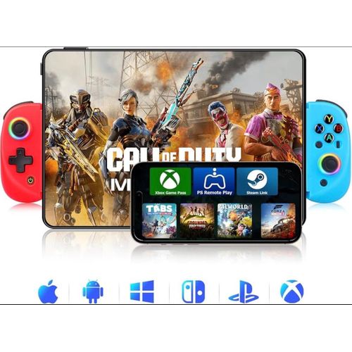 product_image_name-Generic-D8 Telescopic & Wireless Mobile Phone Gamepad with Turbo 6-axis Gyro, Vibration Bluetooth - Compatible 5.2 for Android, iPhone, Switch, PS4 & PC ( Black )-6