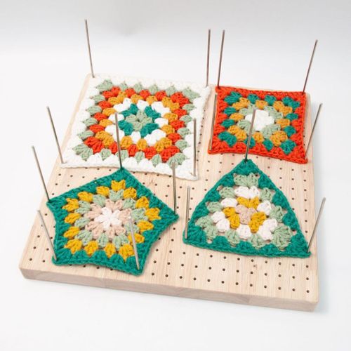 1Set Wooden Blocking Board Granny Square Crochet Board Crafting