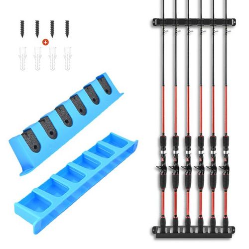 Generic Fishing Rod Holders 6-Rod Rack Vertical Pole Holder Wall