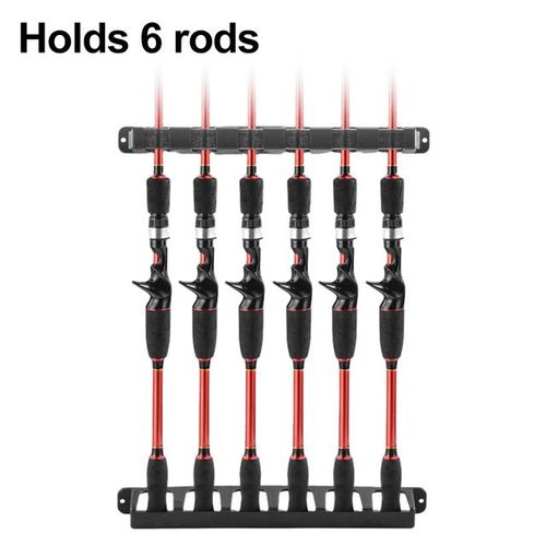 Generic As Fishing Vertical 6-Rod Rack Fishing Pole Holder Wall