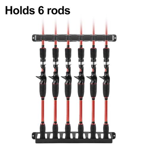 Generic Fishing Rod Holders 6-Rod Rack Vertical Pole Holder Wall Mount Fish  Rod For Garage Fishing Pole Display Stand Fixed Frame