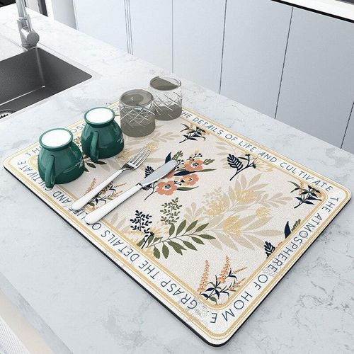 Dish Drying Mat, Solid Color Rectangle Novelty Placemat, Technology Velvet Kitchen  Drain Mat, Non-slip Super Absorbent Dish Drying Placemat, Table  Decorations, Kitchen Supplies - Temu