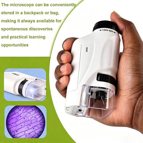 STY Children's Handheld Microscope Kids Portable Optical Microscope 60X - 120X Miniature Microscope (3+ Yrs, Batteries Not Included)) - image 2