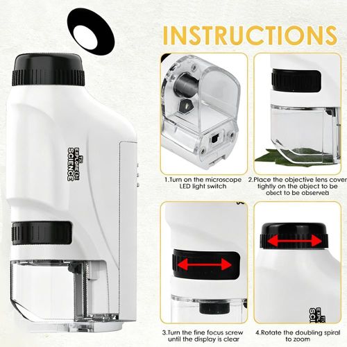 STY Children's Handheld Microscope Kids Portable Optical Microscope 60X - 120X Miniature Microscope (3+ Yrs, Batteries Not Included)) - image 3