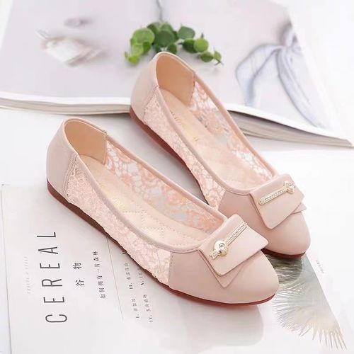 Fashion (Pink)Plus Size 41 Women's Hollow Flat Loafers Sandals Summer Party  Bridal Weddi | Jumia Nigeria
