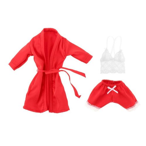 Generic 3x 1:6 Sleepwear Set Pajamas Shorts Underwear For 12 Female Body  Red