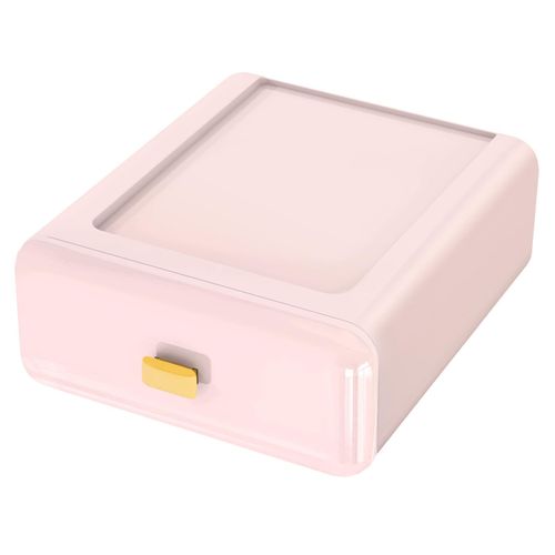 Digabi Stackable Plastic Storage Drawer - Medium 8.18''×9.44''×3.66'' (Pink)