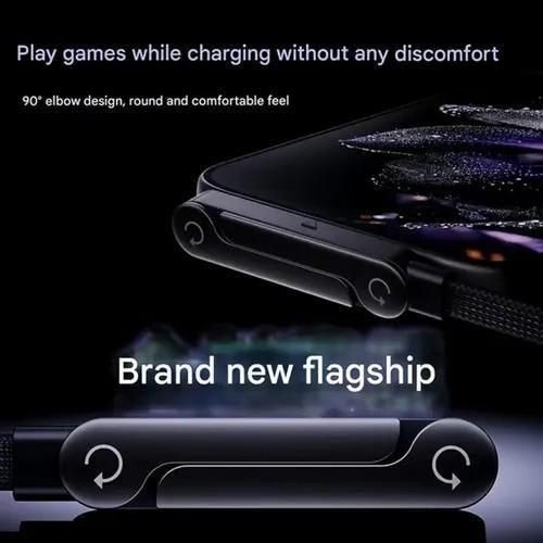Generic 240W Folded Stand Braided Elbow Type C to Type C Data Cable - image 5