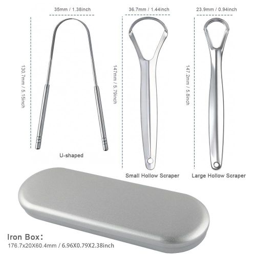 Generic Boxed 3-Piece Stainless Steel Tongue Scraper Set
