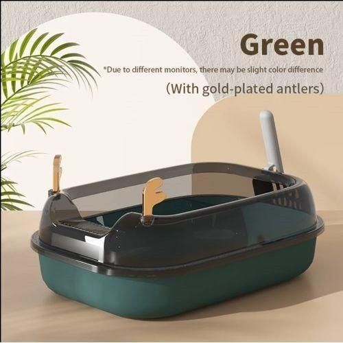 product_image_name-TD-Semi Cat Litter Box -Green-1