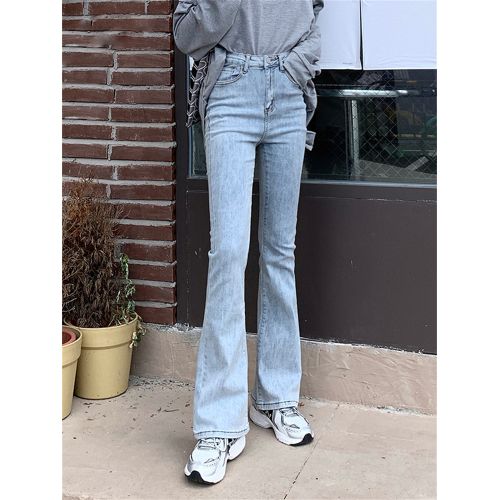 Fashion (Light Blue)Syiwidii Skinny Flare Black Pants High Waisted Jeans  Women Stretchy Bell Bottom Denim Joggers XS Blue Clothes Vintage Streetwear  ACU