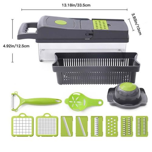 Vegetable Chopper, Pro Onion Chopper, Multifunctional 13 in 1 Food Chopper,  Kitchen Vegetable Slicer Dicer Cutter,Veggie Chopper With 8 Blades,Carrot