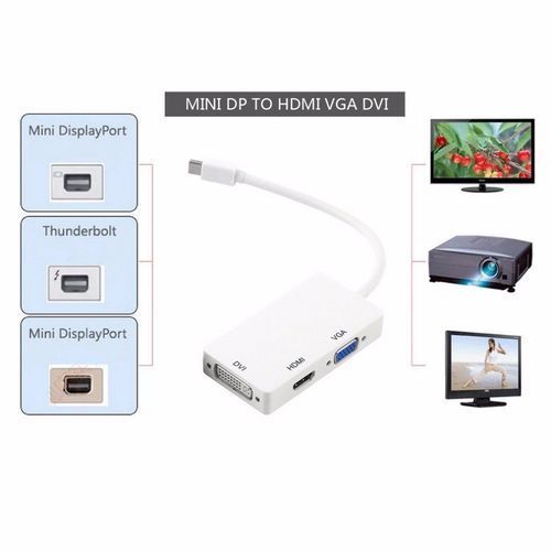 3 in 1 Display Port DP Male to HDMI DVI VGA Female Adapter For PC Laptop 