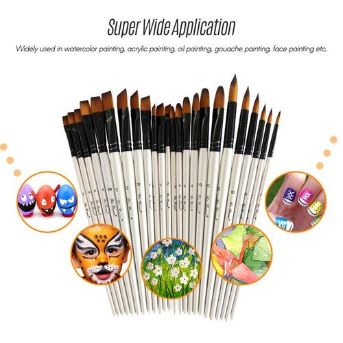 Generic 6pcs Filbert Paint Brushes Paintbrush Set Nylon Hair Paint