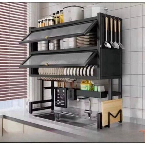 product_image_name-Generic-Double Layer Over The Sink Plate Rack With Double Cover-1