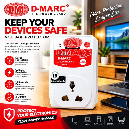Generic DMI D-MARC Voltage Protector 13A with 15-Second Automatic Delay for Electronics - image 2