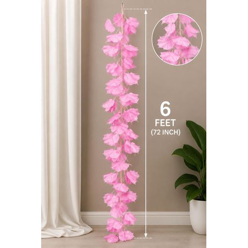 Generic 6FT Premium Pink Artificial Hanging Flower Garland