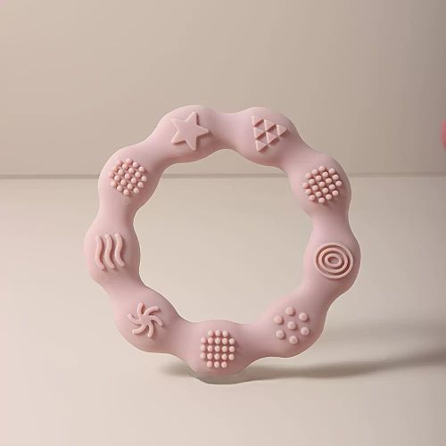 product_image_name-YAYYAY-Baby Teething Ring for 6+ Months - Soft Silicone Teether Toy with Textured, Newborn Gum, Dishwasher - Suitable for 0-2 Years-4