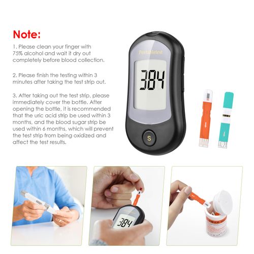 2in1 Uric acid and blood glucose meter with Test Strips