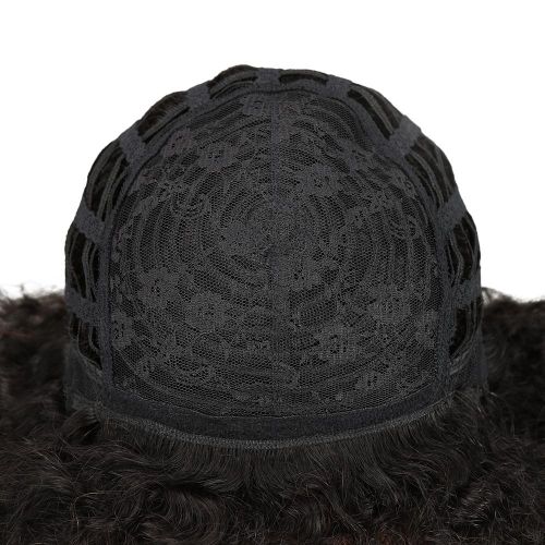 product_image_name-Noble-Human Black Pearl Short Bob Afro Kinky Curly Soft 180% Density Bouncy Fluffy Rmey Hair Wig For Women-7