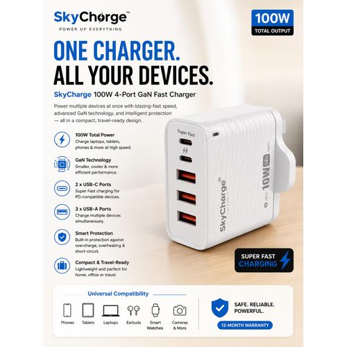 Generic 100W GaN Multi-Port Fast Charger