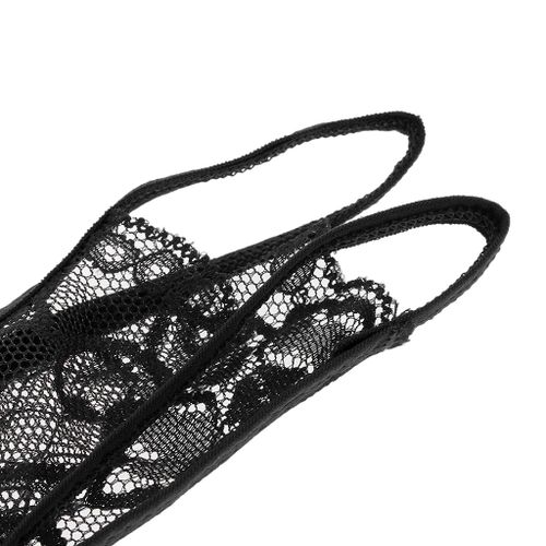 Generic Stretchy Lace Open Panties Black