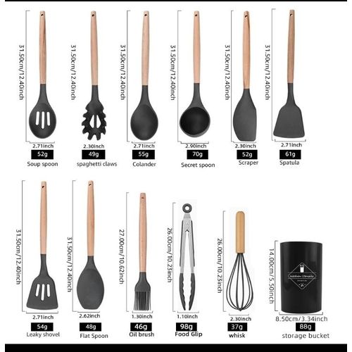 product_image_name-Generic-12pcs/set Silicone Cooking Utensils Spoon Non-stick-6
