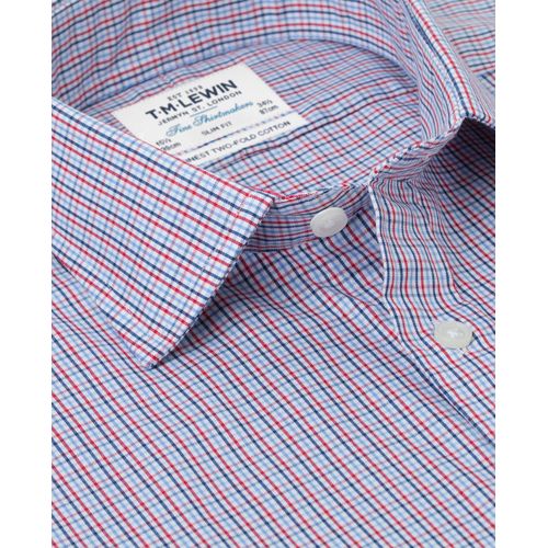 T.M Lewin Slim Fit White Twill Double Cuff Shirt