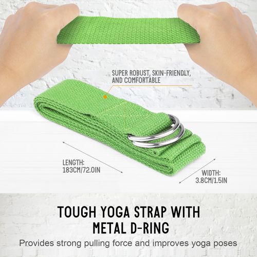 2 Pack Yoga Blocks and Yoga Strap Set Non-Slip EVA Foam Fitness