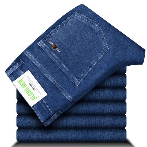 product_image_name-Fashion-High Quality Business Casual Stretch Jeans for Men - Slim Straight Fit Comfortable Versatile Washed Denim Pants for Young & Middle-Aged-2