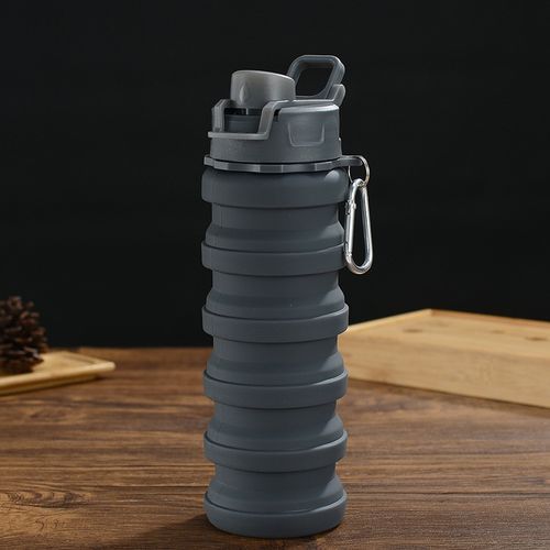 Collapsible Water Bottle with Carabiner in Marina