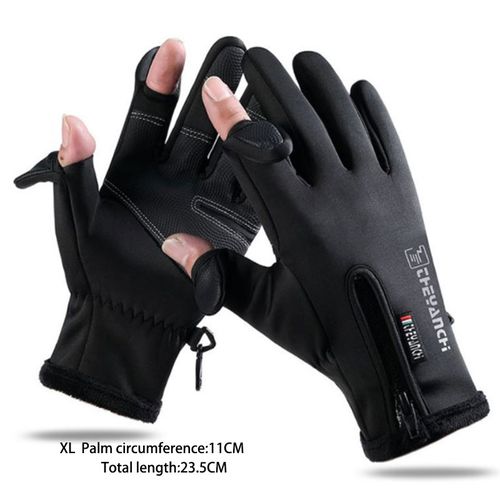 Generic Winter Fishing Gloves 2 Finger Flip Waterproof Windproof